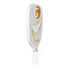Hellbender Graphite Pickleball Paddle by GAMMA shown in color option White/Gold. Features an elongated shape and textured graphite face
