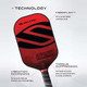 AMPED Invikta X5 Pickleball Paddle featuring a FiberFlex fiberglass face, torque suppression, and vibration dampening