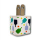 Pickleball USB Adapter Plug featuring multiple colors of paddles and balls on a white background.