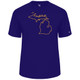 Men's Michigan Pickleball Core Performance T-Shirt in Purple