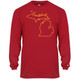 Men's Michigan Pickleball Core Performance Long-Sleeve Shirt in Red