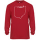 Men's Ohio Pickleball Core Performance Long-Sleeve Shirt in Red