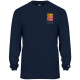 Men's ZZT Orange Pro Core Performance Long-Sleeve Shirt in Navy