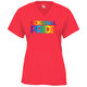 Women's Pickleball PRIDE Core Performance T-Shirt in Hot Coral
