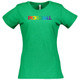 Women's Rainbow Cotton T-Shirt in Vintage Green