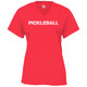Women's Pickleball Net Core Performance T-Shirt in Hot Coral