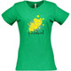 Women's Splatter Cotton T-Shirt in Vintage Green