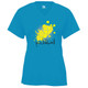 Women's Splatter Core Performance T-Shirt in Electric Blue