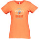 Women's Tennis Court Cotton T-Shirt in Vintage Orange