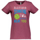 Women's Rating Schmating Cotton T-Shirt in Vintage Burgundy