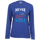 Women's Never Underestimate Core Performance Long-Sleeve Shirt in Royal