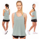 Front, Side, and Back View Women's Franklin Courtside Tank in Aloe