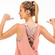 Back View Women's Franklin Courtside Tank in Rose