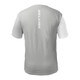 Back view Men's Selkirk Legacy Line Pro Crew Shirt in gray/white with Selkirk name down the spine.