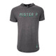Gray MISTER P Hoodie by d.hudson. Featuring short sleeves and a large text graphic
