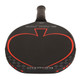 Alternate face view of the ProKennex Kinetic Black Ace Ovation Middleweight Paddle featuring an edgeless one-piece carbon face and replaceable edge guard