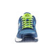 Front toe view of the Men's Volley V Shoe by Tyrol Pickleball featuring navy toe guard, blue upper, and lime green laces