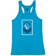 Carpe Dinkem 2.0 Women's Core Performance Racerback Tank shown in color Electric Blue. Available in sizes S-2XL