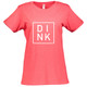 DINK Women's Short Sleeve Cotton T-Shirt shown in color Vintage Red. Available in sizes S-2XL