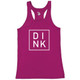 DINK Core Performance Racerback Tank shown in color Hot Pink. Available in women's sizes S-2XL