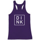 DINK Core Performance Racerback Tank shown in color Purple. Available in women's sizes S-2XL