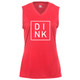 DINK Women's Core Performance Sleeveless Shirt shown in color Hot Coral. Available in sizes S-2XL