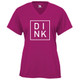 DINK Core Performance T-Shirt shown in color Hot Pink. Available in women's sizes S-2XL