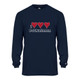 I Love, Love, Love Pickleball Men's Core Performance Long-Sleeve Shirt shown in Navy. Available in women's sizes S-2XL