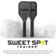 Franklin Sweet Spot Pickleball Training Paddle featuring a 15" length and 5.1" width, T700 Carbon Fiber face, and 7.3" extended handle to place the center where the sweet spot of your usual paddle would be.