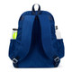 Back view of the Ame and Lulu Pickleball Time Backpack with nylon construction and adjustable straps shown in Navy/Lime.