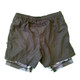 Back view of the Flow Society Men's Eagle Camo Compression Shorts shown in the Black color option.