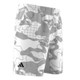 Angled view of Men's adidas Club Graphic Shorts in the color White/Grey Three/Grey One.