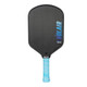 Front view of the 14mm thick Volair Mach 1 Forza Pickleball Paddle with black face and teal grip.