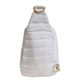 Back view of ah.dorned Eliza Quilted Puffy Sling Bag in the color White.