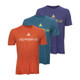 View of Men's JOOLA Perseus Shirt color variants. Available in Deep Orange Heather, Heather Teal, Purple Frost.