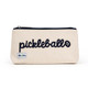 Front View of Ame & Lulu Brush it Off Cosmetic Case "pickleball" graphic.