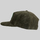 Side view of the Heritage Pickle-ball Circle Patch Vintage Corduroy Hat in the color Olive.