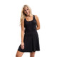 Front view of the Women's erne The Vineyard Tennis Dress on model in the color Jet Black.