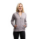 Front view of model wearing the Women's erne The Inwood Full Zip Hooded Jacket in the color Zinc.