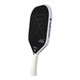 Side view of the View of the white ProXR 'The Standard' Carbon 16mm pickleball paddle.