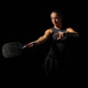 Lifestyle image of the Diadem A52 Carbon Fiber Pickleball Paddle during game play