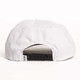 Back view of the erne Unstructured Brushed Poly 5 Panel Hat in the color White.