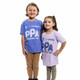 View of the PPA Tour Unisex Youth T-Shirt in the colors Flo Blue and Orchid side-by-side.