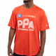Close-up view of the Men's PPA FILA Pickleball Crew T-Shirt in the color Red.