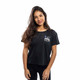 Front view of the Women's PPA Cropped T-Shirt in the color Black.
