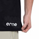 Close-up view of the Men's erne The University Tee logo in the color Black.