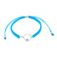 View of the Born to Rally Pickleball Paddle Adjustable Rope Bracelet in the color Blue.