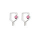 View of the Pink Born to Rally Color Pop Pickleball Paddle Stud Earrings.