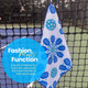 Infographic of the Born to Rally Pickleball Microfiber and Cotton Towel highlighting its functionality and style. (Blue Flower)
