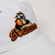 Close-up view MLP Atlanta Bouncers Performance Hat in the color White.